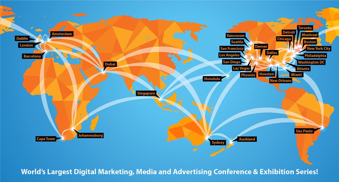 Mapa mundial do DigiMarCon